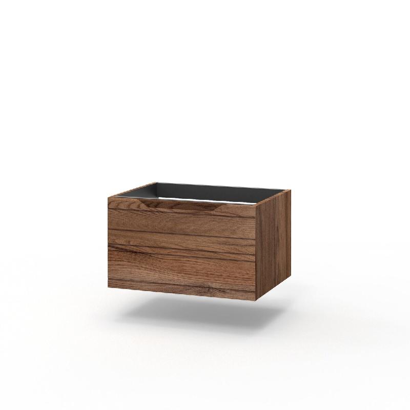 AQA Design Meuble sous-vasque en MDF 1 tiroir SOLMIRA chêne rio L.60 P.45 H.35 MPSO061H-RR - marron Bois manufacturé MPSO061H-RR_0