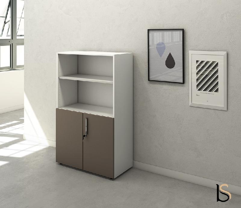 Armoire mi-haute mixte à portes battantes Luxury- Ofitres - Basalto mat_0