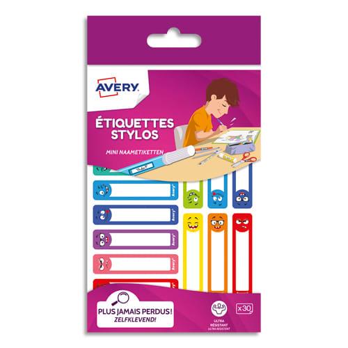 Avery - Sachet de 30 étiquettes adhésives ultra-adhésives résistantes - Smiley RESMI30S_0