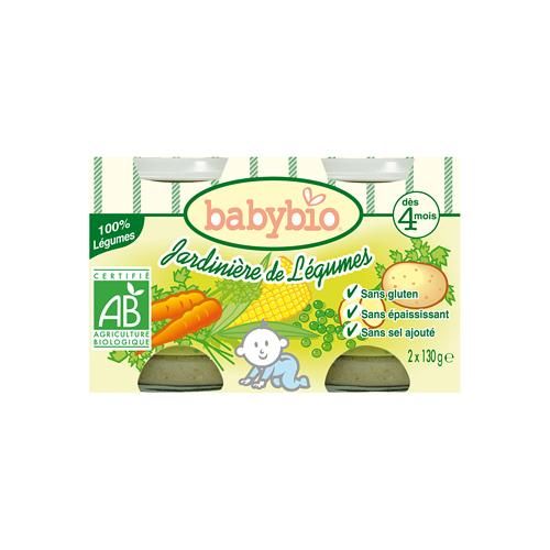 BABYBIO - PETITS POTS JARDINIÈRE DE LÉGUMES 2X130G DÈS 4 MOIS 260GR