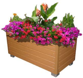 Bac à fleurs en plastique recyclé - Modèles carrés et rectangles - Réserve d'eau avec aquanappe et finition SYNTAL ACRYL_0