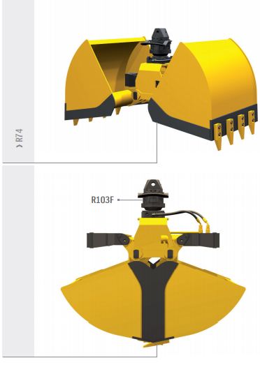 Bennes pour grues et mini-pelles R74 Rozzi - Équipements hydrauliques de terrassement et de chargement_0