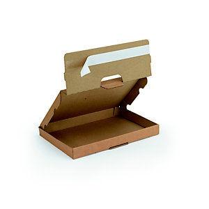 Boîte postale extra-plate fermeture adhésive en carton simple cannelure brun - L.Int. 25 x l.16 x H.2,5 cm - Lot de 50_0