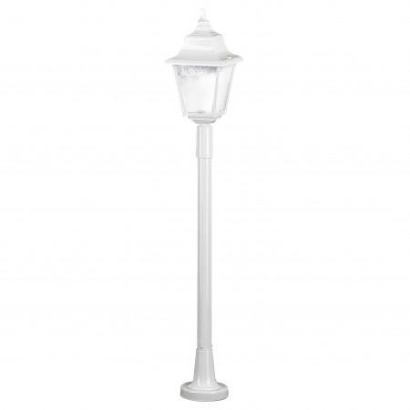 Borne classique décorative ROB IP43 - E27 - Blanc style rustique - Finition verre gelé - Hauteur totale 1210 mm - Disponible en blanc et noir_0