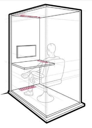 Cabine acoustique écoresponsable - Workstation 1 place assise avec insonorisation 31dB et finition personnalisable_0