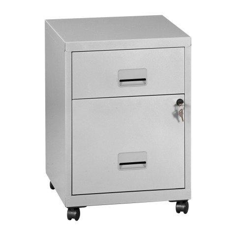 CAISSON MOBILE MÉTAL 2 TIROIRS BUDGET ALUMINIUM