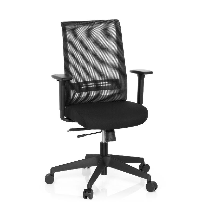 Chaise de bureau / chaise bureau CONISTON tissu noir hjh OFFICE - noir polyester 608970_0