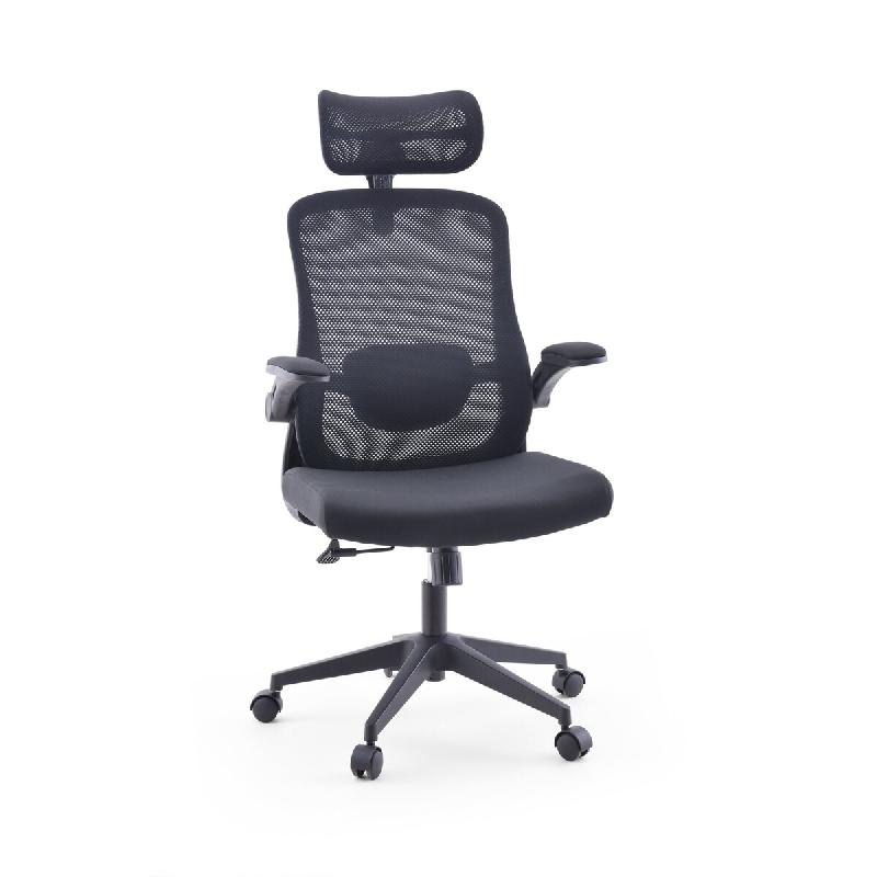 Chaise de bureau / Fauteuil pivotant Vertuflex 3D tissu maille / Assise tissu noir mybuero - noir polyester 670683_0