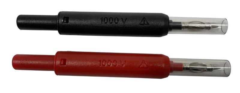 CHAUVIN ARNOUX - Jeu de 2 pointes de touche D4 mm IP2X pour DDT/VAT - Fiche femelle D4 mm - IEC 61243-3 - 1000V (1 rouge, 1 noire)_0