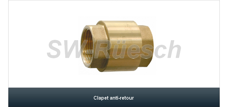 Clapet anti-retour hydraulique - diamètre 1''1/4 - laiton et inox - pression jusqu'à 16 bar_0