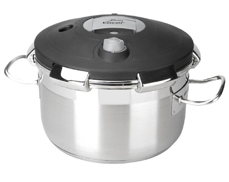Cocotte inox 18/10 à pression CHEF LUXE - 20 L - Compatible tous feux, ouverture facile, Lacor_0