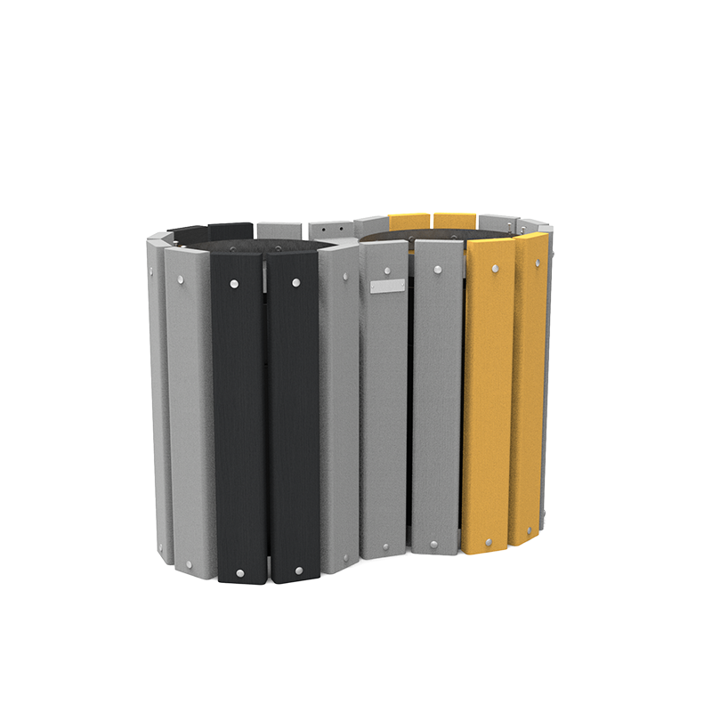 Corbeille bi-flux MAJOR - 2 bacs de 60 L - acier galvanisé - STD-MAJ-TRI2-01-B_0