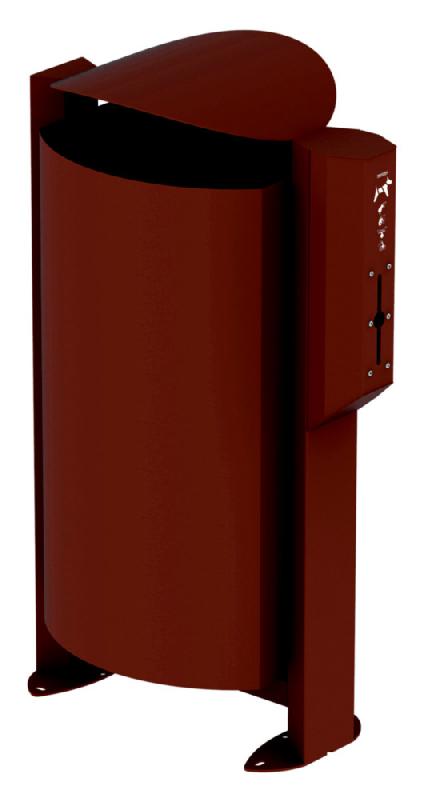 Corbeille sur pied arkea canin avec distributeur de 200 sacs - 100 L - effet corten_0