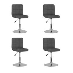 Décoshop26 - Lot de 4 tabourets de bar chaises de comptoir siège pivotant hauteur réglable en tissu gris foncé DEC025357 - gris 3000255207848_0
