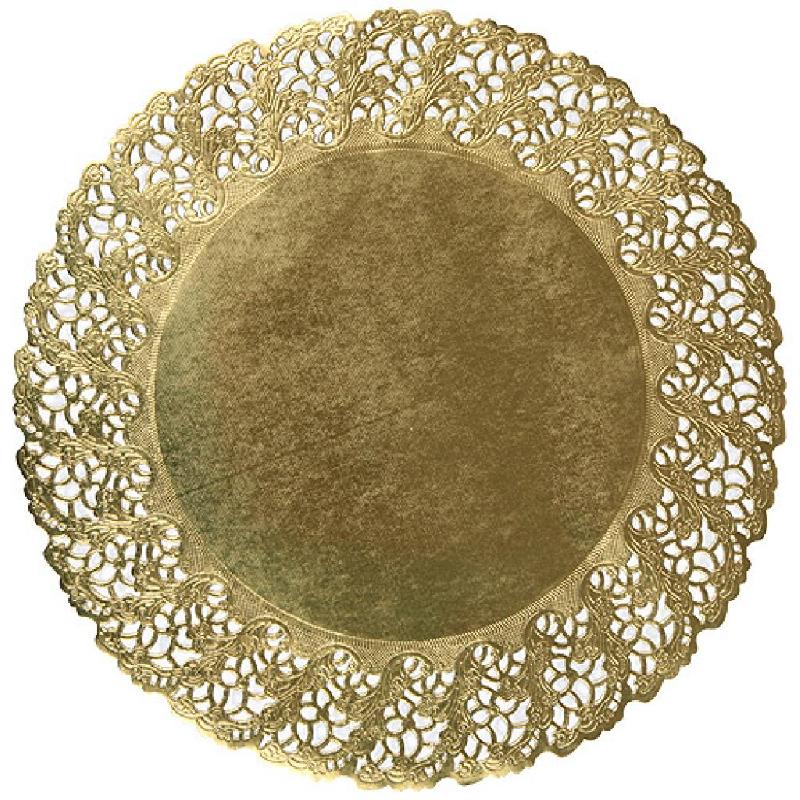 DENTELLE RONDE EN PAPIER OR Ø 26 CM X 100 FIRPLAST