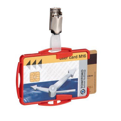 DURABLE 25 PORTE-CARTE OUVERT AVEC CLIP - LOT DE 25 - DURABLE