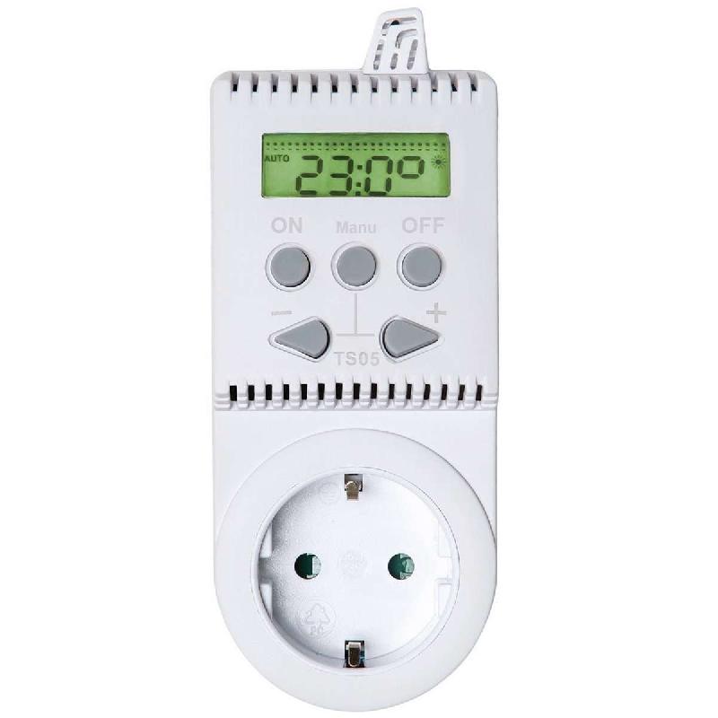 Elektrobock tectake Prise Thermostat, pour Chauffage, IP20, 230 V / 50 Hz Blanc  Blanc - blanc plastique 401415_0