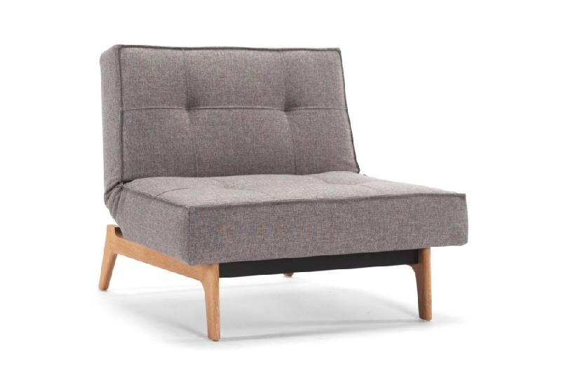 INNOVATION LIVING FAUTEUIL SPLITBACK EIK CONVERTIBLE LIT 90*115 CM PIEDS CHÊNE NATUREL TISSU MIXED DANCE GREY_0