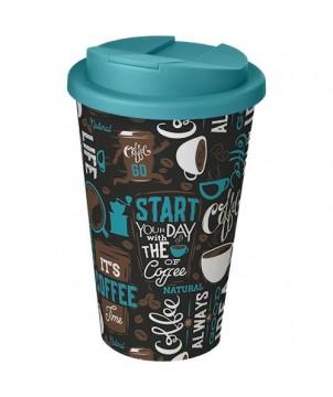 GOBELET ISOLANT BRITE-AMERICANO 350ML AVEC COUVERCLE ANTI-FUITE - VERT D'EAU - GOBELETS ET MUGS PERSONNALISÉS