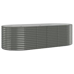 Helloshop26 - Jardinière bac lit surélevé plantes fleurs terrasse jardin de jardin acier enduit de poudre 249 x 100 x 68cm gris 02_0039612 - 300021_0