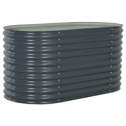 Helloshop26 - Jardinière lit surélevé plantes fleurs jardin 160 x 80 x 81 cm acier galvanisé gris 02_0001007 - 3000073501531_0