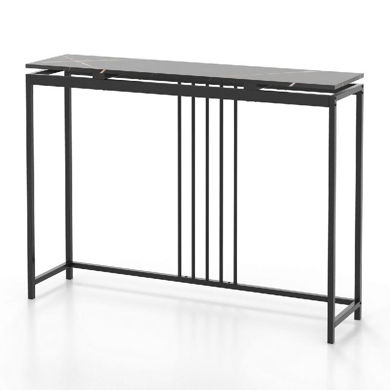 Helloshop26 - Table console étroite 120 x 30 x 90 cm espace de rangement design moderne ambiance chic en mdf noir 20_0020737 - noir 3000233652653_0
