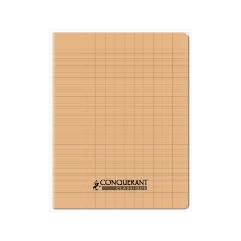 LOT DE 8 - CAHIER CONQUERANT POPLYPROPYLENE PAPIER VELIN EXTRA PASTEL 17X22 CM 96 PAGES PIQURE 90G ABRICOT