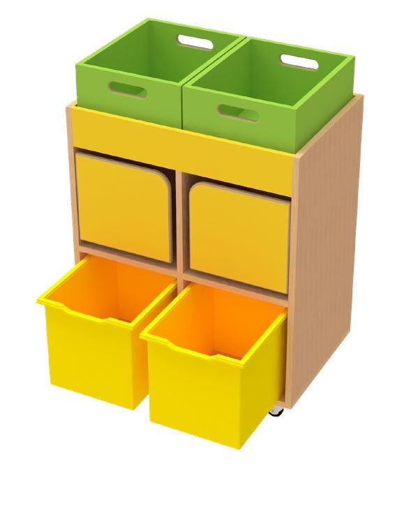 Meuble de rangement - Réf. R.H80809 - avec rebords antichute et portes anti-pince doigt - dimensions L710mm x H878mm x P452mm_0