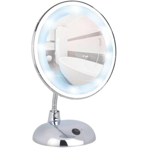 MIROIR GROSSISSANT X3 - PIED ORIENTABLE - LED BOUTON ON/OFF SUR SOCLE WENKO