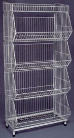 Panier grille - démontable, empilable, avec base à quatre pieds ou pose sur gondole - Dimensions au choix_0