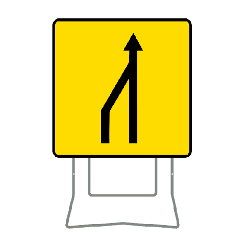 Panneau KD10 - Annonce de la réduction des voies à gauche sur pied Lyonnais_0