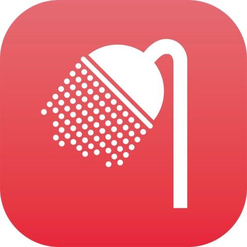 PLAQUE EN DRAPEAU PLEXI - DOUCHE - ROUGE