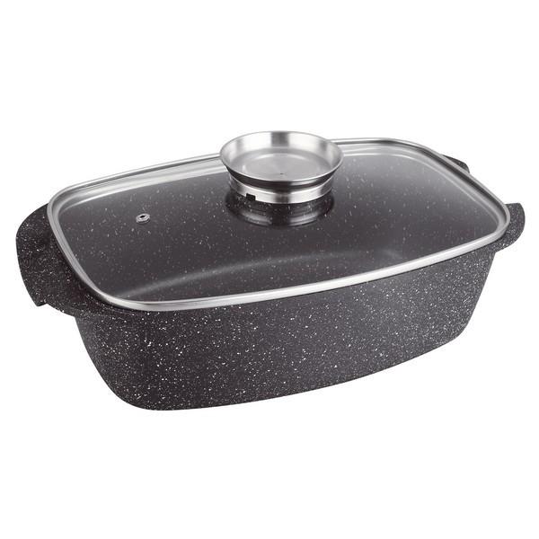 PLAT À FOUR FAÇON PIERRE AVEC COUVERCLE EN VERRE - EN FONTE D'ALUMINIUM 5,7L - PRADEL EXCELLENCE - PREMIUM