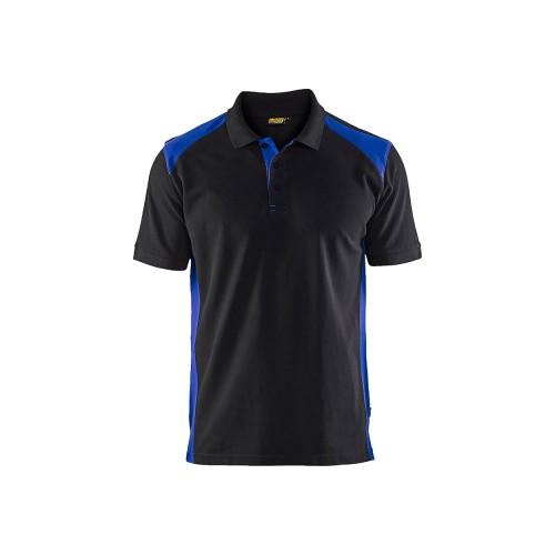 POLO DE TRAVAIL EN COTON PIQUÉ 3324 - BLEU ROI ET NOIR - M BLAKLADER