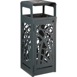 Rossignol - Corbeille 110L vigipirate avec cendrier 1,5L CYBEL - anthracite - noir acier 59305_0