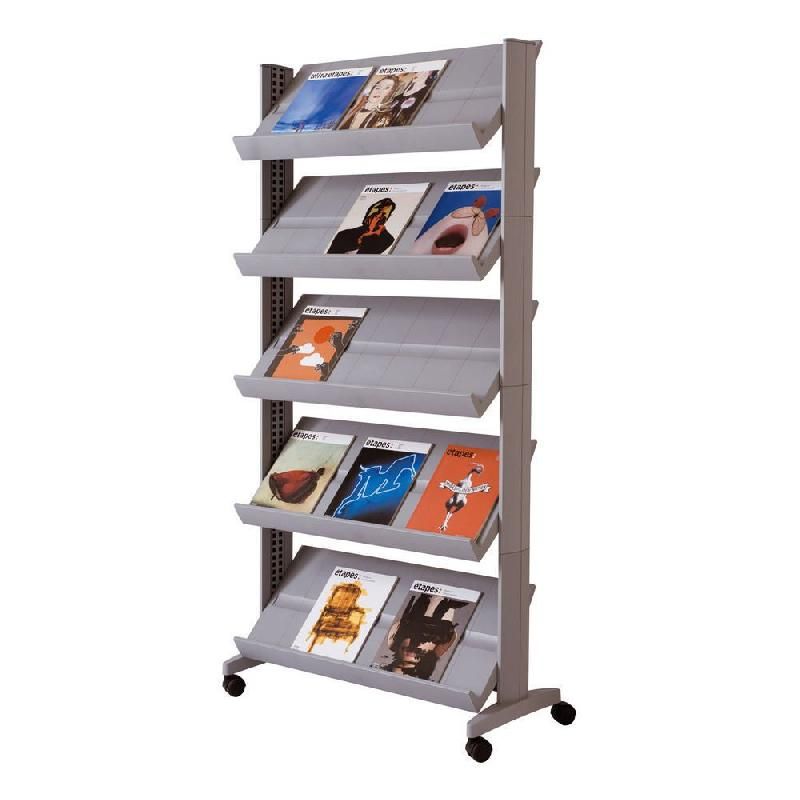 PRÉSENTOIR LARGE EASYDISPLAYS PAPERFLOW - 15 CASES - ALUMINIUM