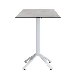 Restootab - Table haute pliable Nemo blanche pour extérieur pierre claire 60x60 - gris TB-NEMFF1-6060C-CUMA.L_0