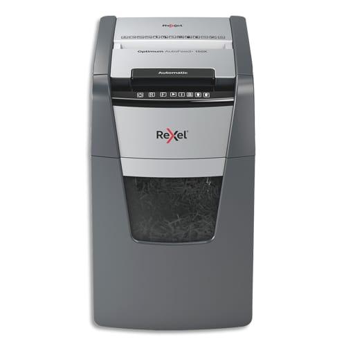 Rexel destructeur de documents Optimum Auto+ 150X - P-4 coupe croisée 4x28mm - 150 feuilles - corbeille 44L - technologie auto-alimentée_0