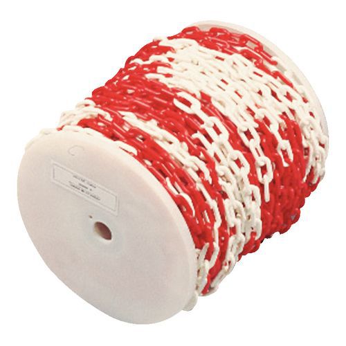 ROULEAU 75M DE CHAINE SIGNAL BLANC/ROUGE DIAMÈTRE = 6MM