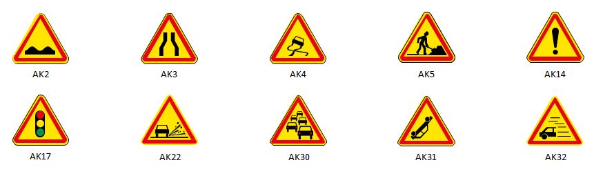 Signaux temporaires type AK, disponibles en revêtement Classe 1, Classe 2, Classe 3_0