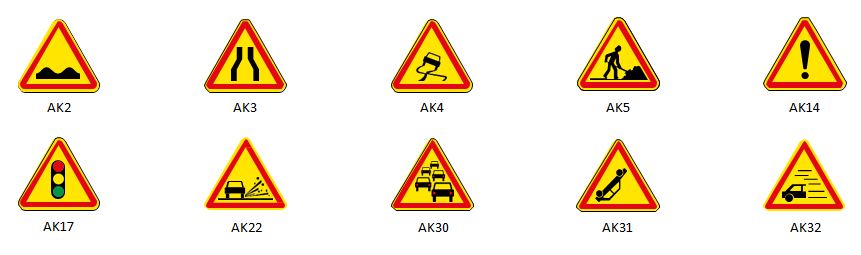 Signaux temporaires type AK - revêtement Classe 1, Classe 2, Classe 3 - Gammes dimensionnelles disponibles_0