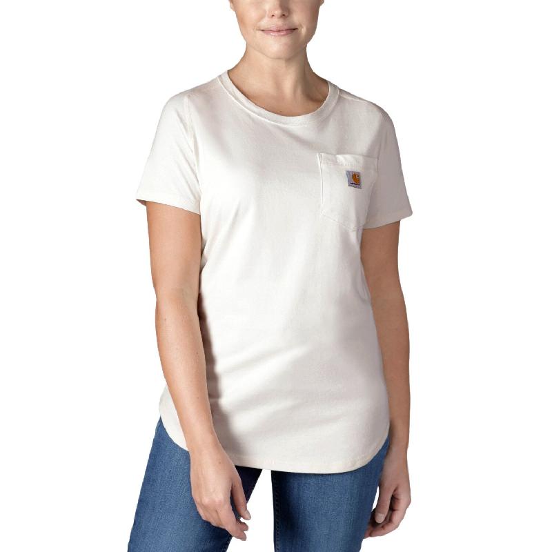 T-shirt Force Flex Manches courtes Blanc Femme - Relaxed Fit et respirabilité - Taille L - Carhartt_0