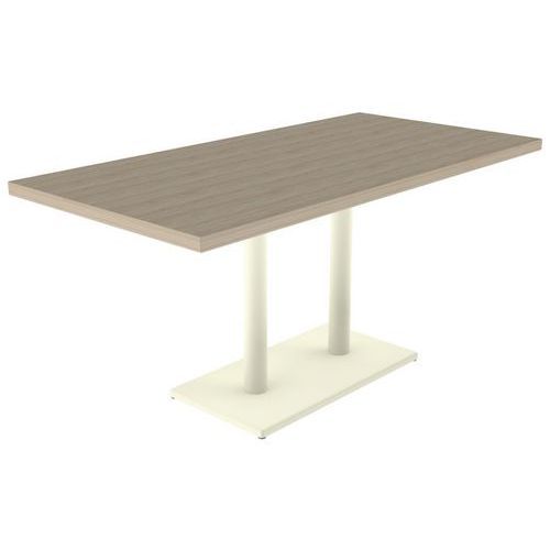 TABLE MENORCA 160X80 T6 ÉP. 40 MM STRAT ABS CHÊNE B./1013 - MOBIDECOR