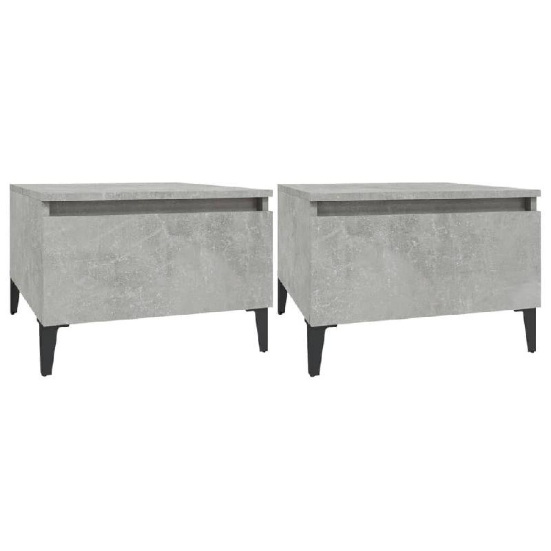 Tables d'appoint 2 pcs Gris béton 50x46x35 cm Bois d'ingénierie Modèle Patio Guard Prime - 819525_0