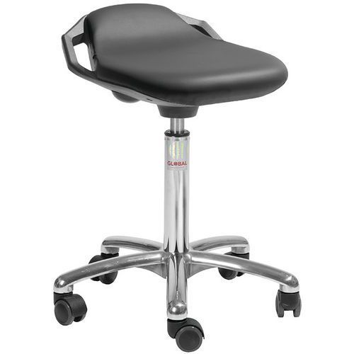 TABOURET SPACE - IMITATION CUIR - MEDIUM - NOIR - GLOBAL PROFESSIONAL SEATING