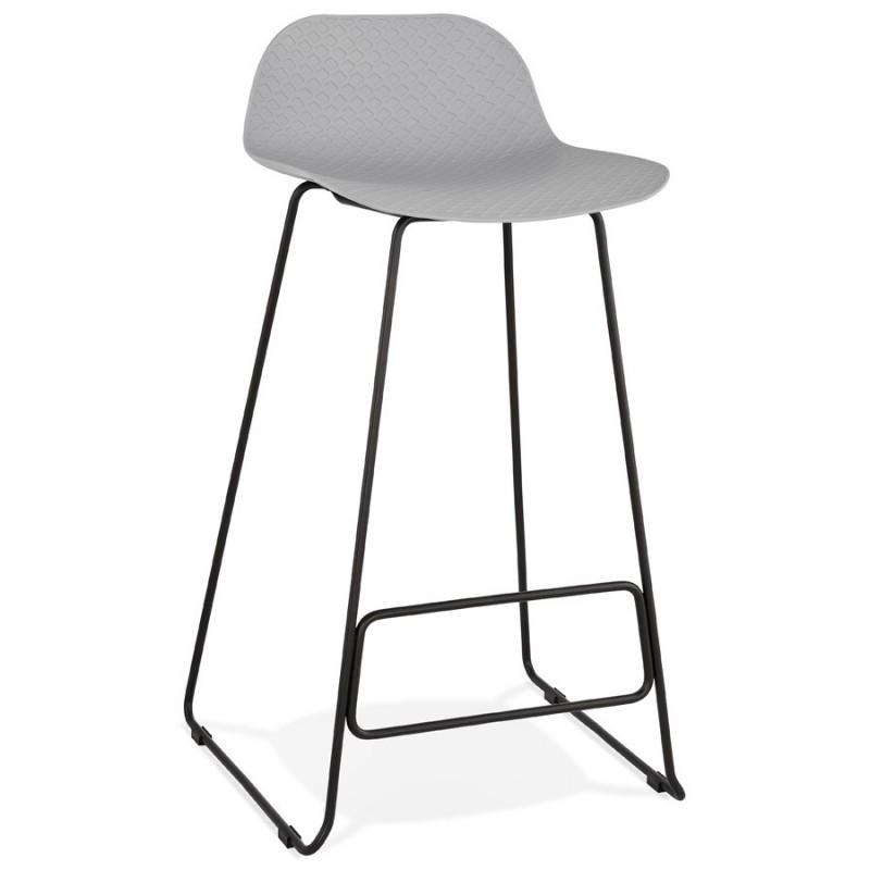 Tabouret de bar Blitz 95cm - Gris & Noir - Paris Prix - Métal & Polypropylène - Compatible table haute_0