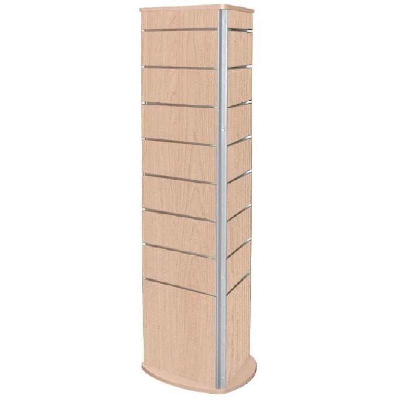 Tour de présentation 3 faces rainurées - L49xP42xH155cm - érable naturel - stable et robuste_0