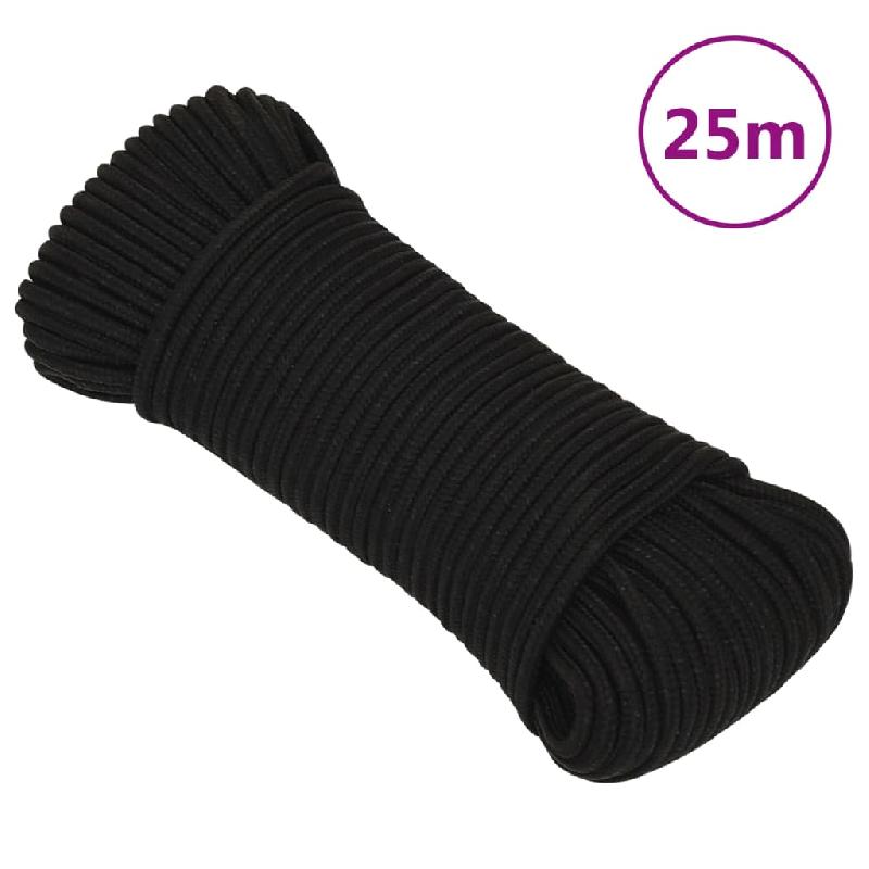 Vidaxl corde de travail noir 4 mm 25 m polyester 152802_0