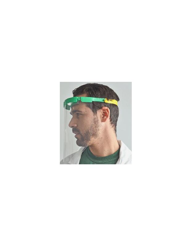 VISIÈRE DE PROTECTION ANTI-GOUTTELETTES CAT II VERTES 2 ÉLASTIQUES +2 PLEXI DE RECHANGE - VISIERE