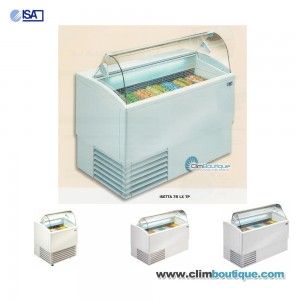 Vitrines à glaces ISA Isetta - évaporateur statique, groupe tropicalisé, vitre courbe ou plane_0